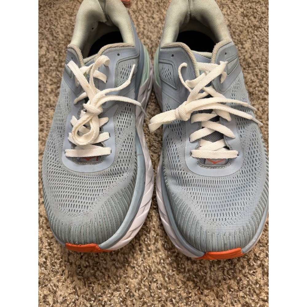Hoka One One Bondi 7 Womens Running Shoes Blue Orange Low Top Sneakers